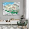 Puxufody Maps of Poland Tapestry Wall Hangings,Tapestries Home Decoration for Room and Bedroom view 4