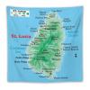 Puxufody Maps of Saint Lucia Tapestry Wall Hangings,Tapestries Home Decoration for Room and Bedroom view 1