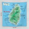 Puxufody Maps of Saint Lucia Tapestry Wall Hangings,Tapestries Home Decoration for Room and Bedroom view 2