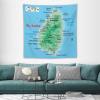 Puxufody Maps of Saint Lucia Tapestry Wall Hangings,Tapestries Home Decoration for Room and Bedroom view 3