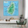 Puxufody Maps of Saint Lucia Tapestry Wall Hangings,Tapestries Home Decoration for Room and Bedroom view 4