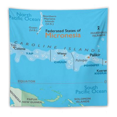 Puxufody Maps of Micronesia Tapestry Wall Hangings,Tapestries Home Decoration for Room and Bedroom