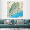 Puxufody Maps of Maine Tapestry Wall Hangings,Tapestries Home Decoration for Room and Bedroom view 3