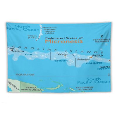 Puxufody Maps of Micronesia Tapestry Wall Hangings,Tapestries Home Decoration for Room and Bedroom
