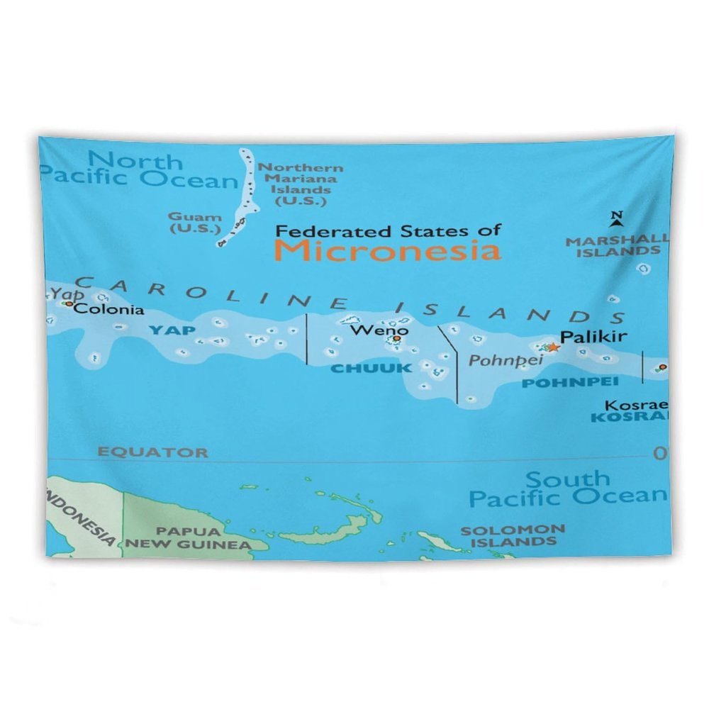 Puxufody Maps of Micronesia Tapestry Wall Hangings,Tapestries Home Decoration for Room and Bedroom