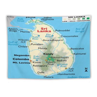 Puxufody Maps of Sri Lanka Tapestry Wall Hangings,Tapestries Home Decoration for Room and Bedroom