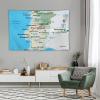 Puxufody Maps of Portugal Tapestry Wall Hangings,Tapestries Home Decoration for Room and Bedroom view 4