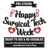 Happy Surgical Tech Week Banner - Surgical Technologist Appreciation Week Decor, Hospital Office Clinics, Thank You Nurse Doctor Party Decor 1 Black & Red Glitter view 3