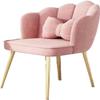 OZSSLJJ Kitchen Modern Velvet Home Office Chair Large Shell Metal Legs Cute Desk Makeup Dressing Table Lounge Chair(Pink,Gold legs) view 1