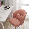OZSSLJJ Kitchen Modern Velvet Home Office Chair Large Shell Metal Legs Cute Desk Makeup Dressing Table Lounge Chair(Pink,Gold legs) view 2