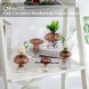 Glasseam Amber Glass Mushroom Vase: Cute Small Flower Vase Set of 5 Unique Mini Bud Vases for Centerpieces Decorative Vases for Flowers Funky Plant Vase Decor view 2