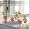 Glasseam Amber Glass Mushroom Vase: Cute Small Flower Vase Set of 5 Unique Mini Bud Vases for Centerpieces Decorative Vases for Flowers Funky Plant Vase Decor view 3