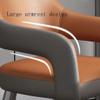 OZSSLJJ Modern Kitchen Dining Chair Leather Armchair with Wrought Iron Metal Chair Legs Suitable for Home Commercial Restaurant(Khaki) view 4