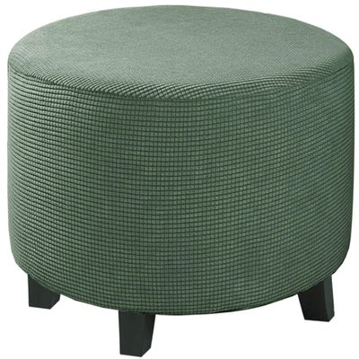 ZYANLING Round Ottoman Covers Slipcover Small/Large/Extra Large Velvet Footstool Slip Covers 36/40/55cm Thick Soft Jacquard Fabric Footrest Protectors Cover with Elastic Bottom