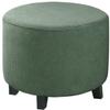 ZYANLING Round Ottoman Covers Slipcover Small/Large/Extra Large Velvet Footstool Slip Covers 36/40/55cm Thick Soft Jacquard Fabric Footrest Protectors Cover with Elastic Bottom view 1