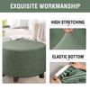 ZYANLING Round Ottoman Covers Slipcover Small/Large/Extra Large Velvet Footstool Slip Covers 36/40/55cm Thick Soft Jacquard Fabric Footrest Protectors Cover with Elastic Bottom view 4