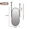 Black Metal Framed Oval Mirror with Ceiling-Mounted Boom, Vanity Mirror Bathroom Makeup Floating Mirror, Wall Decorative Hanging Mirror for Home Entryway(C,40cmx60cm) view 2