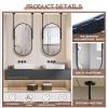 Black Metal Framed Oval Mirror with Ceiling-Mounted Boom, Vanity Mirror Bathroom Makeup Floating Mirror, Wall Decorative Hanging Mirror for Home Entryway(C,40cmx60cm) view 4