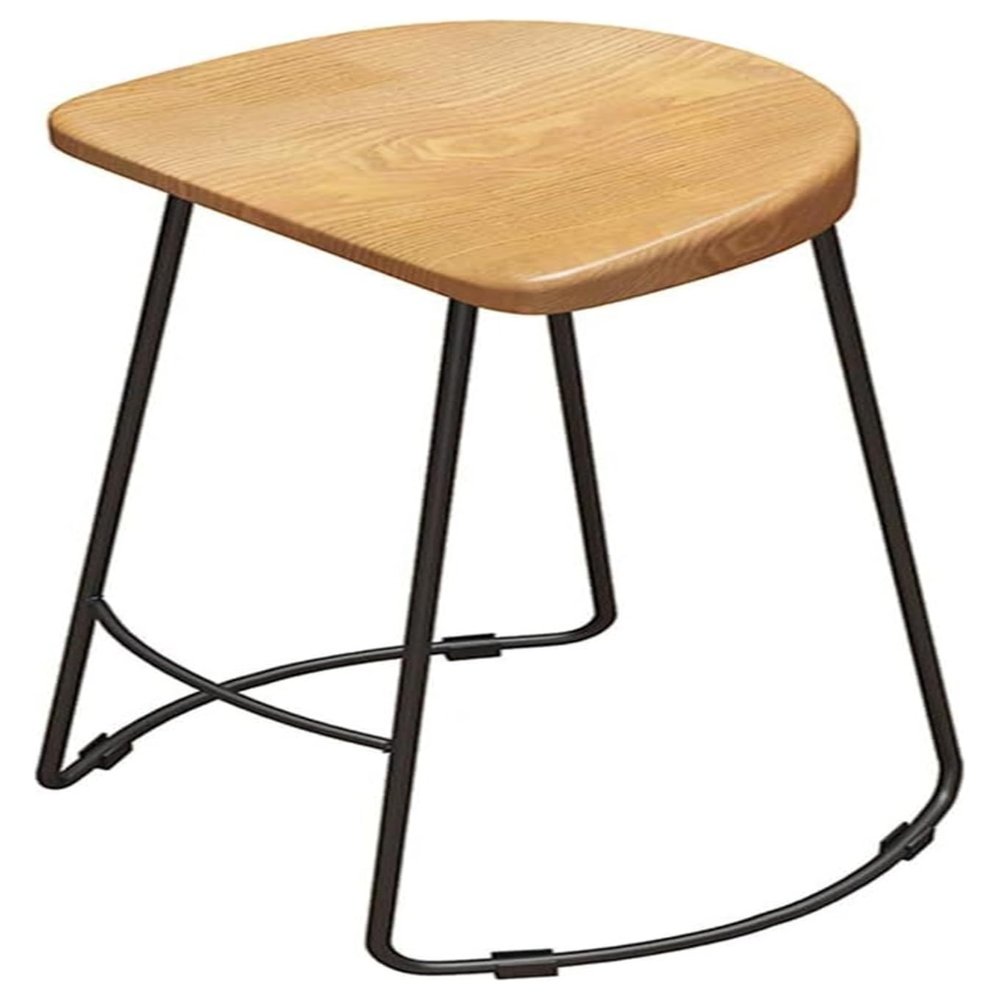 GTEFSWS Barstools Counter Stool Chair Metal Wood Seat with Footrest for Kitchen Pub Caf Max Load 150KG Chair(Height 65cm(25.6inch))