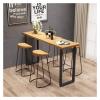GTEFSWS Barstools Counter Stool Chair Metal Wood Seat with Footrest for Kitchen Pub Caf Max Load 150KG Chair(Height 65cm(25.6inch)) view 2