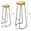 GTEFSWS Barstools Counter Stool Chair Metal Wood Seat with Footrest for Kitchen Pub Caf Max Load 150KG Chair(Height 65cm(25.6inch)) view 3