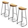 GTEFSWS Barstools Counter Stool Chair Metal Wood Seat with Footrest for Kitchen Pub Caf Max Load 150KG Chair(Height 65cm(25.6inch)) view 4