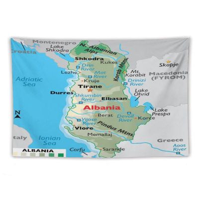 Puxufody Maps of Albania Tapestry Wall Hangings,Tapestries Home Decoration for Room and Bedroom