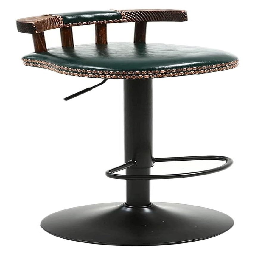 GTEFSWS Barstools American Lift Barstool, Wrought Iron High Stool Bar, Vintage Oil Wax Leather Material Bar Seat, Modern Minimalist Chair, Chair