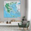 Puxufody Maps of Greece Tapestry Wall Hangings,Tapestries Home Decoration for Room and Bedroom view 4