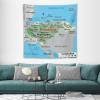 Puxufody Maps of Honduras Tapestry Wall Hangings,Tapestries Home Decoration for Room and Bedroom view 3