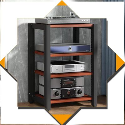 NILZA 3 Tier Movable Stereo Cabinet Av Stand DVD CD Player Stand Storage Shelf Amplifier Rack Audio Video Entertainment Center Rack With Brake Wheel, Audio Cabinet For Home/ffice/Theater(4 Tier-60x50x