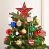 100PCS Christmas Tree Balls Ornaments Set with Topper, Gold+Red+Green+White Shatterproof Hanging Christmas Tree Decorations view 4