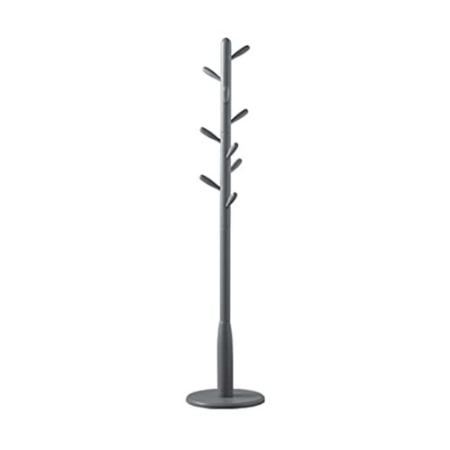 Coat Rack Hallway Solid Wood Coat Stand Rack Height Adjustable Floor with 9 Hooks FreeStanding Ash Wood for Hall Entryway Coat Stand Rack (Color : Gray) (Grey)