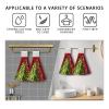 Lealeg Merry Christmas Tree Hanging Kitchen Towels Red Green Xmas Hand Towel with Hanging Loop Winter Holiday Hanging Dish Towels 2PCS Soft Absorbent Washcloth Tie Towel for Bathroom Kitchen 12x17 view 4