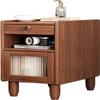 Solid Wood Small Bedside Cabinet Bedroom with Lock Locker Modern Minimalist Bedside Narrow Slit Storage Cabinet view 1