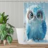 Snuqevc Cute Owl Shower Curtain Set, Modern Bath Decor Polyester Waterproof Fabric Shower Curtains with 12 Hooks, 60 x 72 Inch view 3