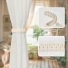 NICEEC 2 Pack Natural Cotton Rope Curtain Tiebacks Farmhouse Rustic Style Decorative Drape Tie Backs Handmade Braided Curtain Holdbacks for Home & Office Sheer/Light Weight Drapery (C-Beige-S) view 3
