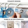 Lnond 4Pcs Bathroom Sets with Shower Curtain and Rugs, Marble Bathroom Shower Curtain Sets, Blue Gold Modern Art Bathroom Sets with Rugs and Accessories view 4