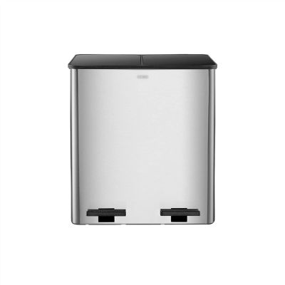DINBOZ26X Garbage Can 40L Stainless Steel with Pedal Kitchen Trash Can Household Sorting Trash Can Living Room with Lid Large Capacity Wastepaper Basket