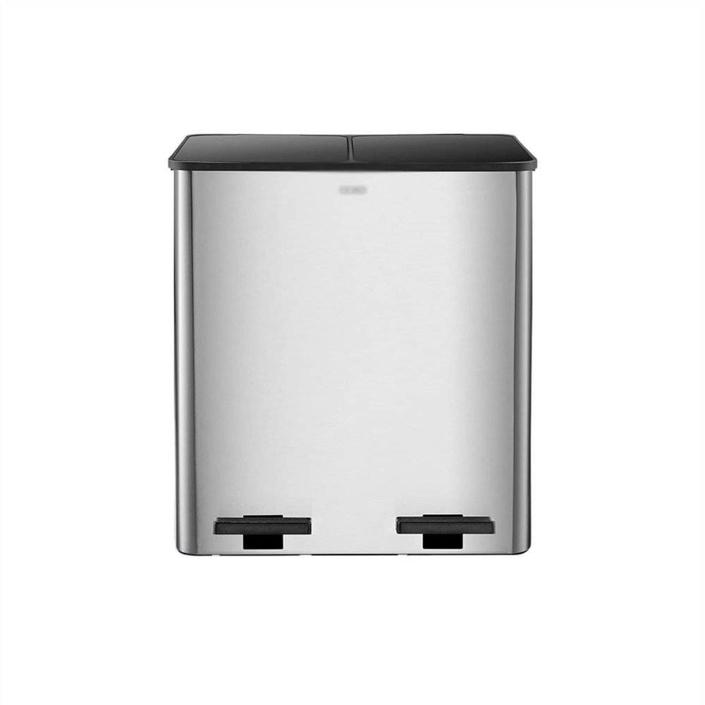 DINBOZ26X Garbage Can 40L Stainless Steel with Pedal Kitchen Trash Can Household Sorting Trash Can Living Room with Lid Large Capacity Wastepaper Basket