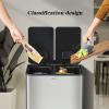 DINBOZ26X Garbage Can 40L Stainless Steel with Pedal Kitchen Trash Can Household Sorting Trash Can Living Room with Lid Large Capacity Wastepaper Basket view 4