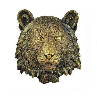 Animal Heads Wall Decor, Lion Wolf Head Wall Mount, Resin Animal Head Sculptures Wall Hanging Decoration for Living Room Bedroom Kitchen Bar (Tiger)