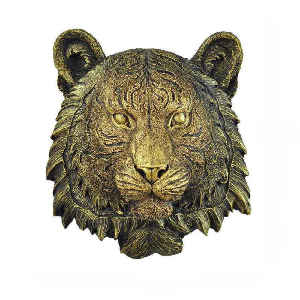 Animal Heads Wall Decor, Lion Wolf Head Wall Mount, Resin Animal Head Sculptures Wall Hanging Decoration for Living Room Bedroom Kitchen Bar (Tiger)