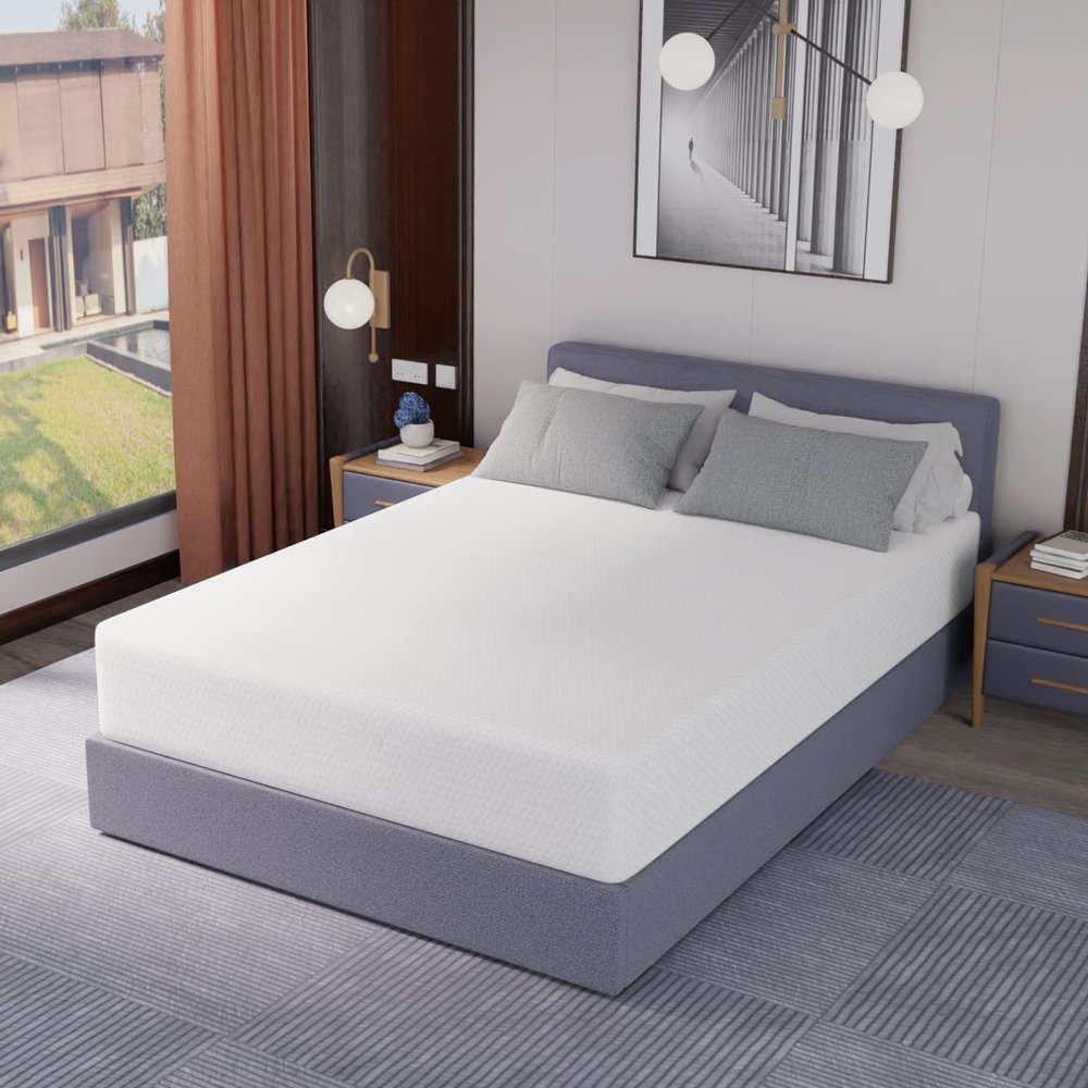 PayLessHere 12 Inch Queen Green Tea Mattress/Breathable Mattress for Cool Sleep & Pressure Relief/Medium Firm Mattresses/CertiPUR-US Certified/Bed-in-a-Box/Pressure Relieving 12 inch, Queen