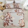 Khaki Quilt Set King Size Bedding Set 3 Pieces Boho Floral Quilt Bedspread Soft Microfiber Lightweight Flower Coverlet Set with 2 Pillow Shams for All Season 90"x104" view 3