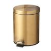 YUJUNDZSW Garbage Cans 5l Modern Stainless Steel Hotel Bathroom Living Room Dust Bin and Kitchen Household Metal Garbage Can Gold Foot Trash view 1