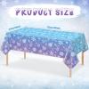 12Pack Winter Snowflake Plastic Tablecloth Decorations, Blue and Purple Snowflake Winter Wonderland Disposable Table Cover for Christmas Holiday New Year Party Supplies Decorations, 54x108 Inch view 2