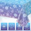12Pack Winter Snowflake Plastic Tablecloth Decorations, Blue and Purple Snowflake Winter Wonderland Disposable Table Cover for Christmas Holiday New Year Party Supplies Decorations, 54x108 Inch view 3