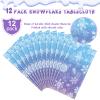12Pack Winter Snowflake Plastic Tablecloth Decorations, Blue and Purple Snowflake Winter Wonderland Disposable Table Cover for Christmas Holiday New Year Party Supplies Decorations, 54x108 Inch view 4