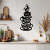 LARNT Coffee Time Metal Wall Decor, Coffee Cups Metal Wall Art, Cup Wall Decor, Coffee Wall Decor, Dining Table Wall Decor, Dining Room Wall Decor, Kitchen Wall Decor (White, 11"x24"|28x60cm) view 2